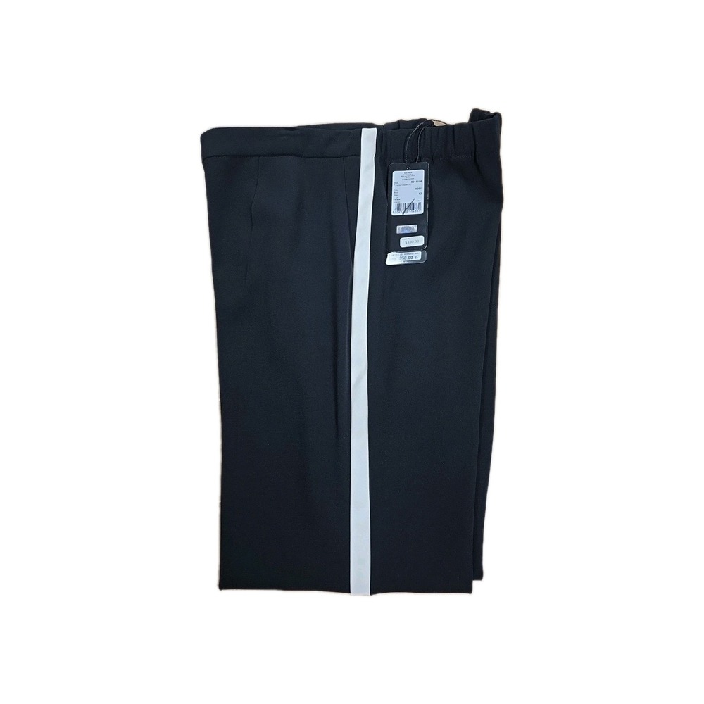 ESCADA Black Label Tuxedo Satin Evening Stretch Dress Pants Size 42 NWT